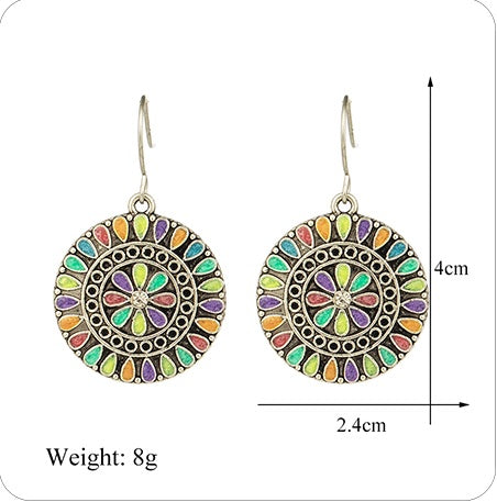 Classic Indo Western drop earrings with an ethnic look in Shades of Green
