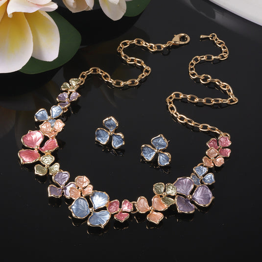 Gold Plated, Stainless Steel, Enamel Coated Multicolor Stylish Set