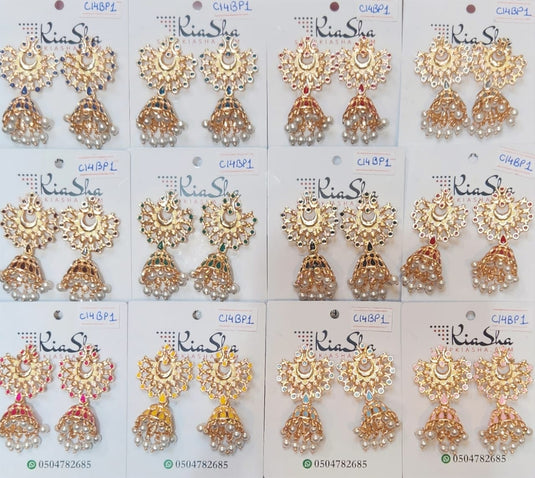 Meenakari Ethnic Jhumka