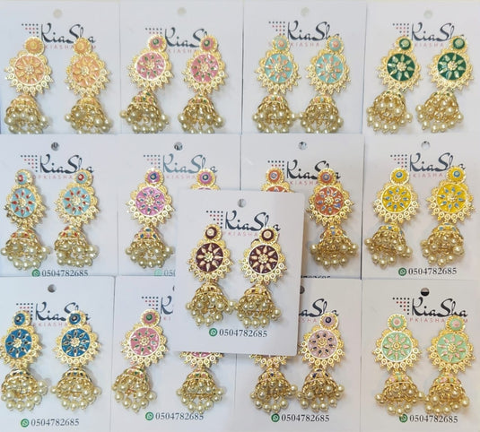 Meenakari Ethnic Jhumka