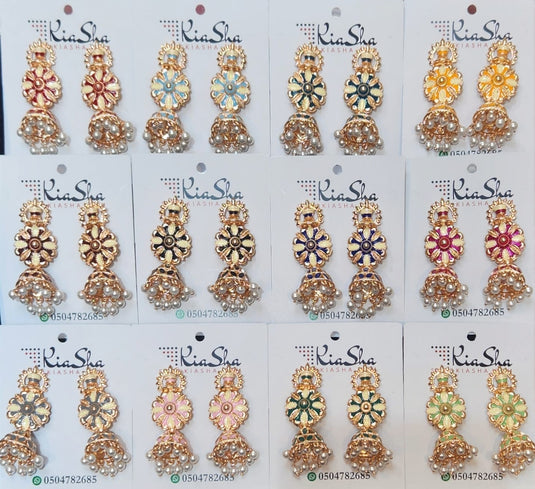 Meenakari Ethnic Jhumka