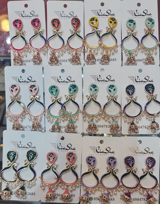 Meenakari Ethnic Jhumka