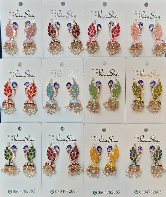 Meenakari Ethnic Jhumka