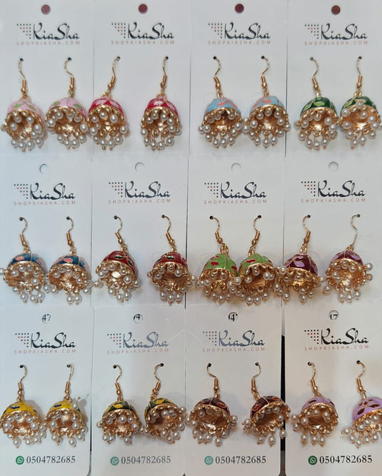 Meenakari Ethnic Jhumka
