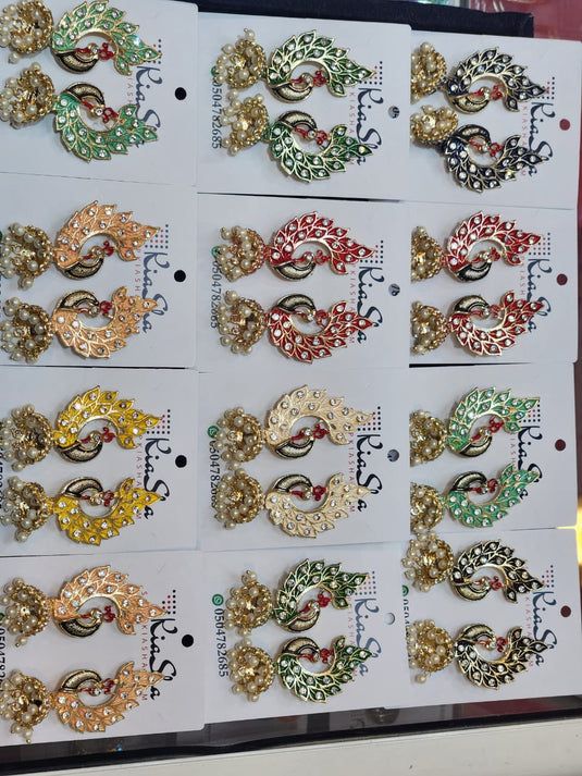 Meenakari Ethnic Jhumka