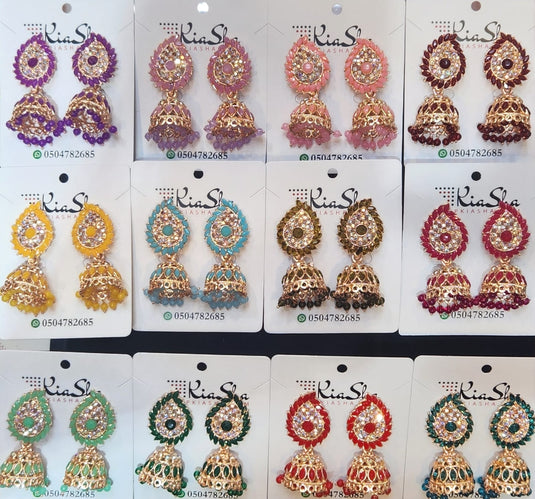 Meenakari Ethnic Jhumka
