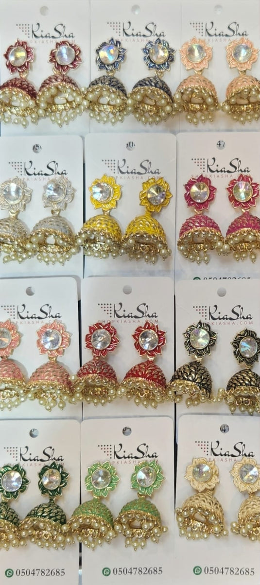 Meenakari Ethnic Jhumka