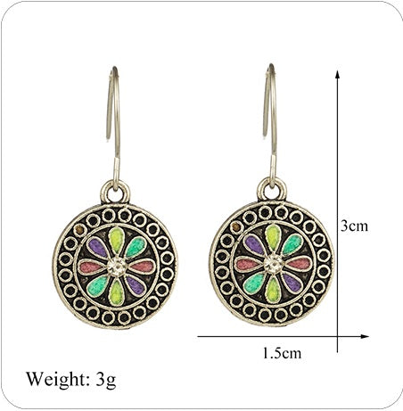 Classic Indo Western drop earrings with an ethnic look in Shades of Green