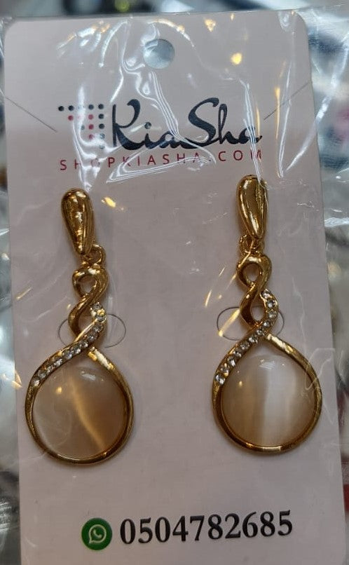 Stylish Metallic plating Pearl Drop Earrings