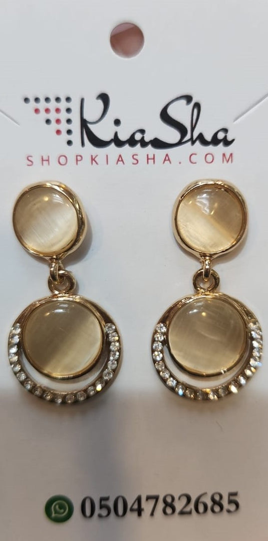 Stylish Metallic plating Pearl Drop Earrings