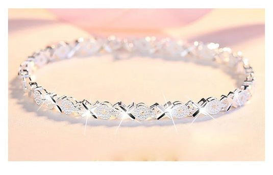 925 Silver Criss Cross Bracelet