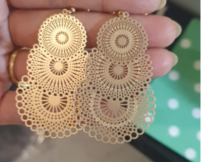 Exquisite Ethnic Designed Filigree Earrings in Gold