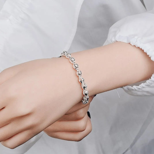 925 Silver Hollow Ball Bracelet