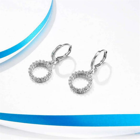 925 Silver Circle Of Life Set with Cubic Zircons - Pendant & Earrings