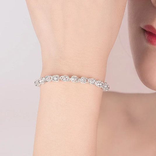 925 Silver Hollow Ball Bracelet
