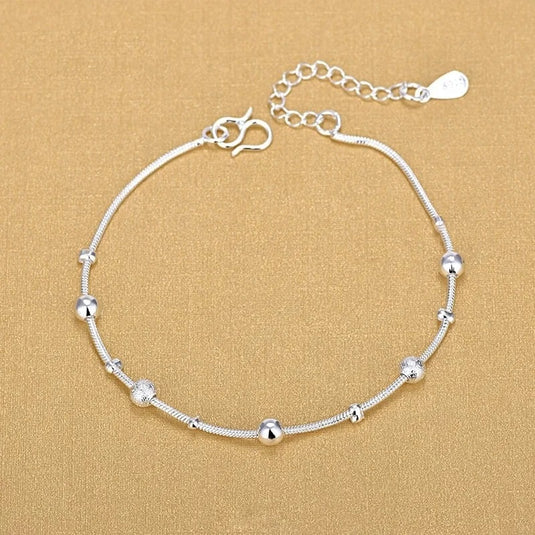 925 Silver Single Layer Beaded Bracelet
