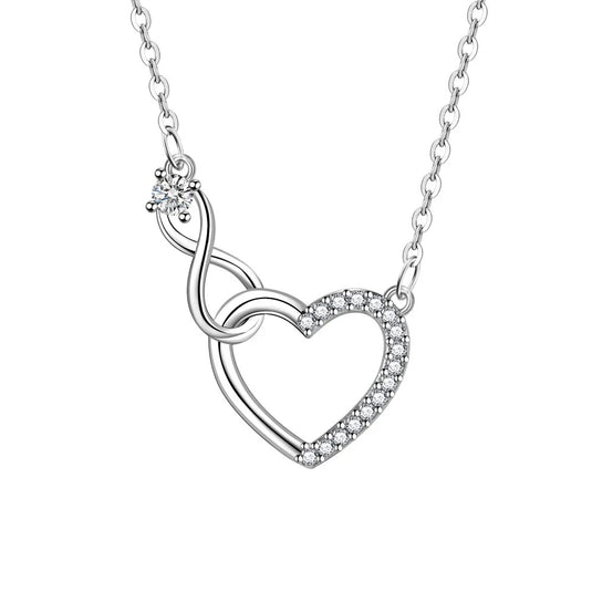925 Silver Infinity Heart Designed Necklace