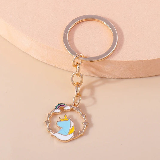 Blue Unicorn & Rainbow Bag Charm / Keychain