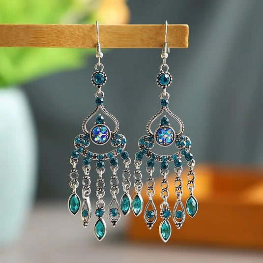 Classic Indo Western drop earrings with an ethnic look