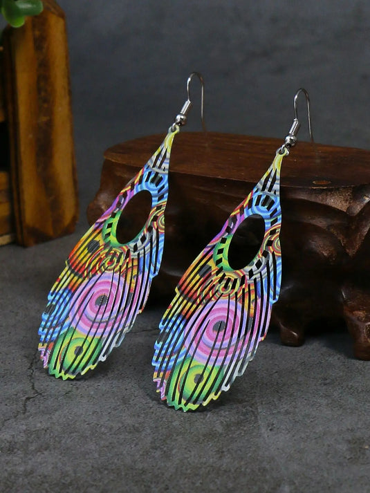 Korean Style Multi colored Filigree Earrings