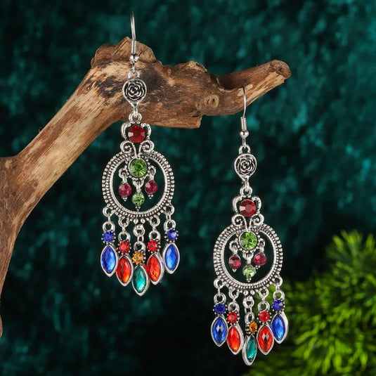 Classic Indo Western drop earrings with an ethnic look