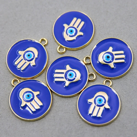 Evil Eye Charm Pendants with Stainless Steel Chains