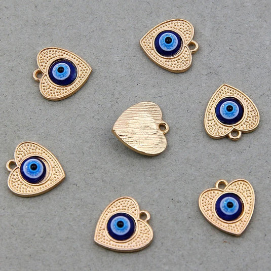 Evil Eye Charm Pendants with Stainless Steel Chains