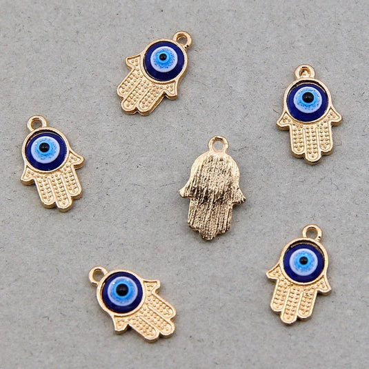 Evil Eye Charm Pendants with Stainless Steel Chains