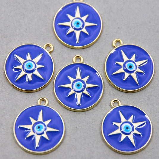 Evil Eye Charm Pendants with Stainless Steel Chains
