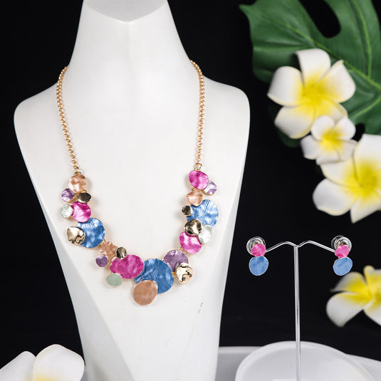 Gold Plated, Stainless Steel, Enamel Coated Multicolor Stylish Set