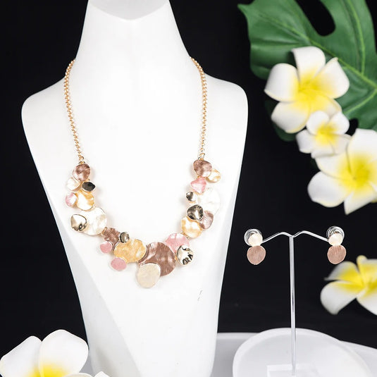 Gold Plated, Stainless Steel, Enamel Coated Multicolor Stylish Set in Gold