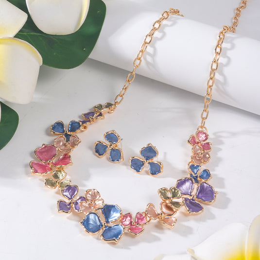 Gold Plated, Stainless Steel, Enamel Coated Multicolor Stylish Set