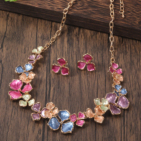 Gold Plated, Stainless Steel, Enamel Coated Multicolor Stylish Set