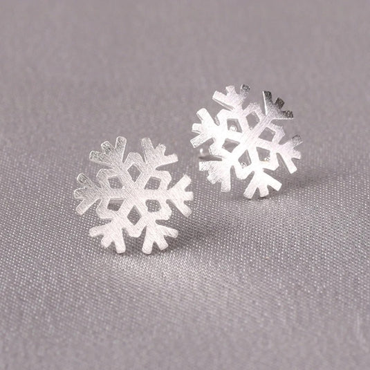925 Silver Snowflake Stud Earrings