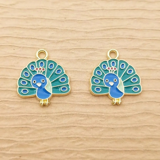 Peacock Charm Pendant with a Stainless Steel Chain