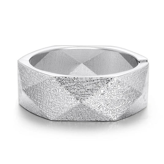 Gold Plated Classic Punk Metal Statement Cuff Bangle