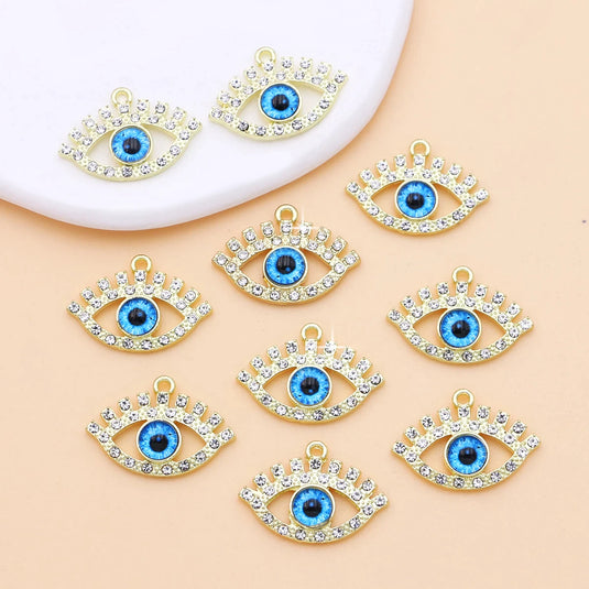 Blue Evil Eye Fashion Pendant with a Stainless Steel Chain