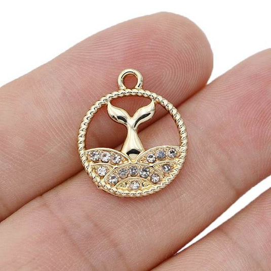 Mermaid Tail Charm Pendant with Stainless Steel Chains