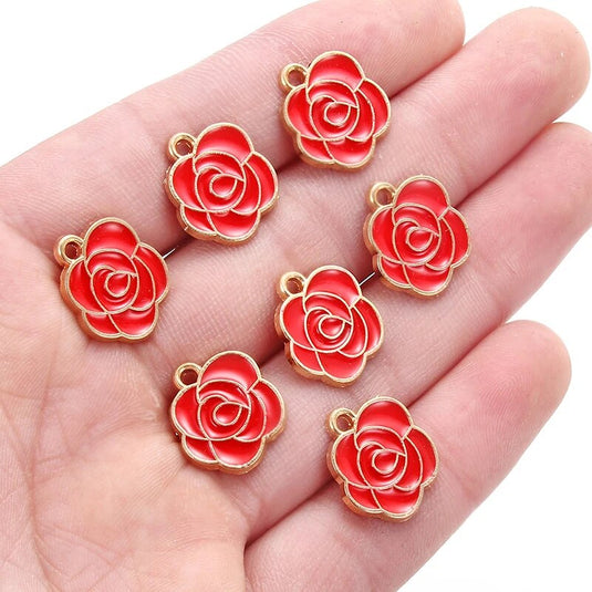 Colorful Flower Charm Pendants