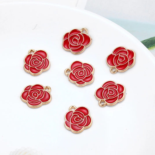 Colorful Flower Charm Pendants