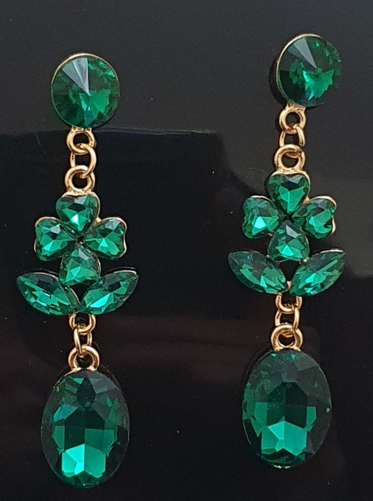 Multi colored stones outlined in Gold classic wear danglers 6 classic colors to add grace to any of your classic outfits