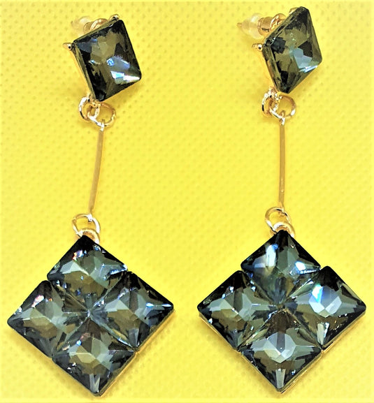 Multi colored stones outlined in Gold classic wear danglers 6 classic colors to add grace to any of your classic outfits