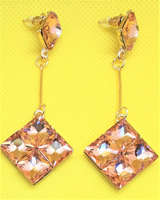 Multi colored stones outlined in Gold classic wear danglers 6 classic colors to add grace to any of your classic outfits
