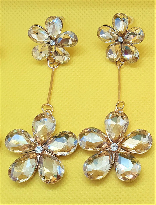 Multi colored stones outlined in Gold classic wear danglers 6 classic colors to add grace to any of your classic outfits
