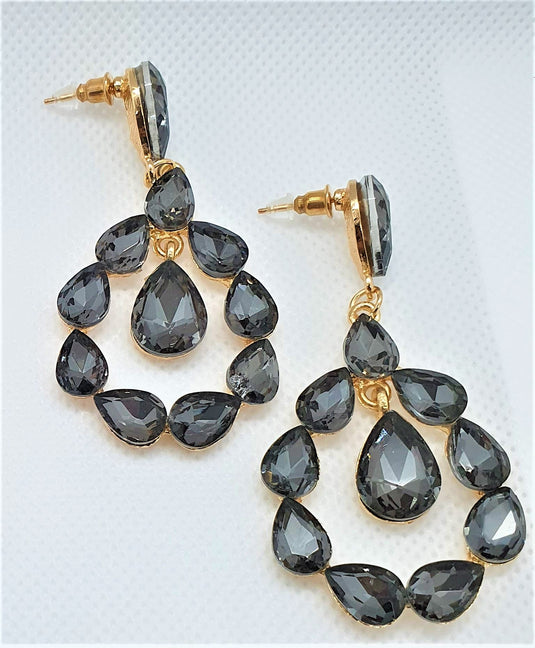 Multi colored stones outlined in Gold classic wear danglers 6 classic colors to add grace to any of your classic outfits
