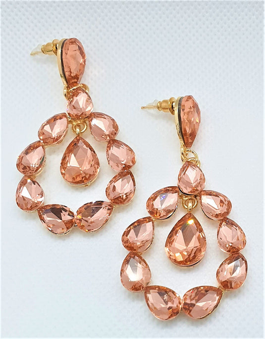 Multi colored stones outlined in Gold classic wear danglers 6 classic colors to add grace to any of your classic outfits