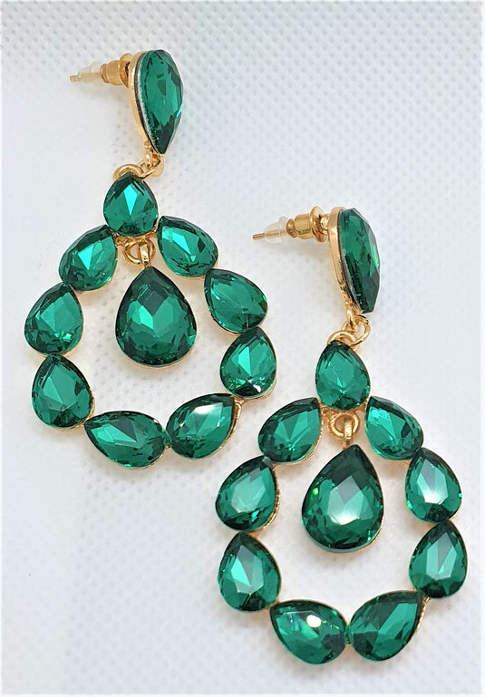Multi colored stones outlined in Gold classic wear danglers 6 classic colors to add grace to any of your classic outfits