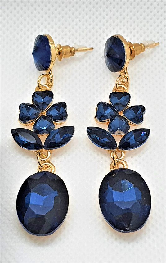 Multi colored stones outlined in Gold classic wear danglers 6 classic colors to add grace to any of your classic outfits