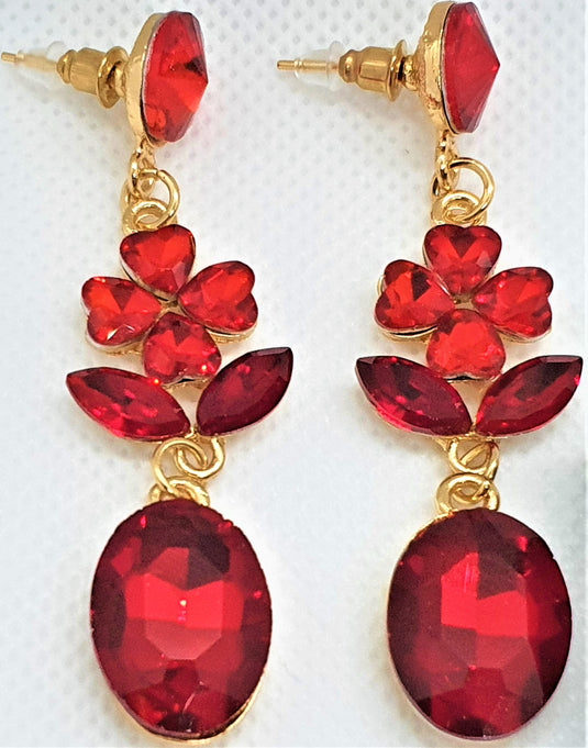 Multi colored stones outlined in Gold classic wear danglers 6 classic colors to add grace to any of your classic outfits
