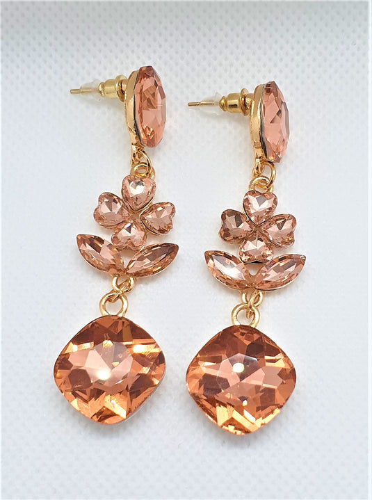 Multi colored stones outlined in Gold classic wear danglers 6 classic colors to add grace to any of your classic outfits